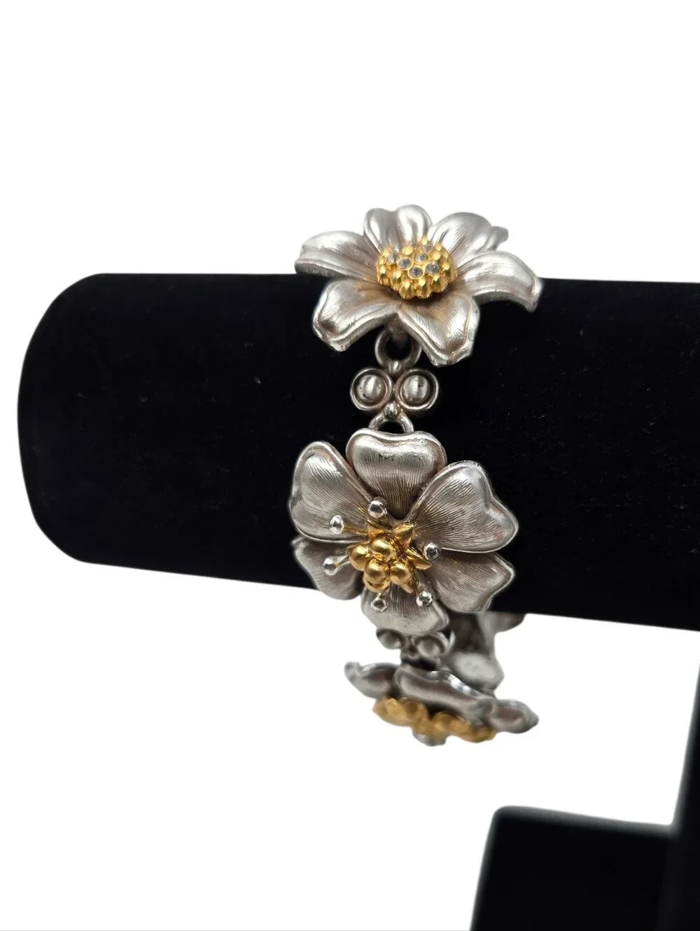 Brighton Lux Garden Silver And Gold Plated Flower Mixed Metal Bracelet
